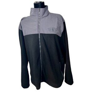 Disney Parks Walt Disney World Grey and Black Fleece Full Zip Jacket Size Large